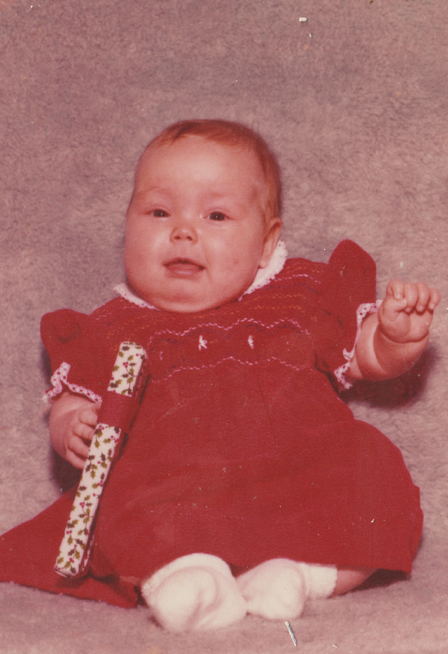 katie red dress 1981