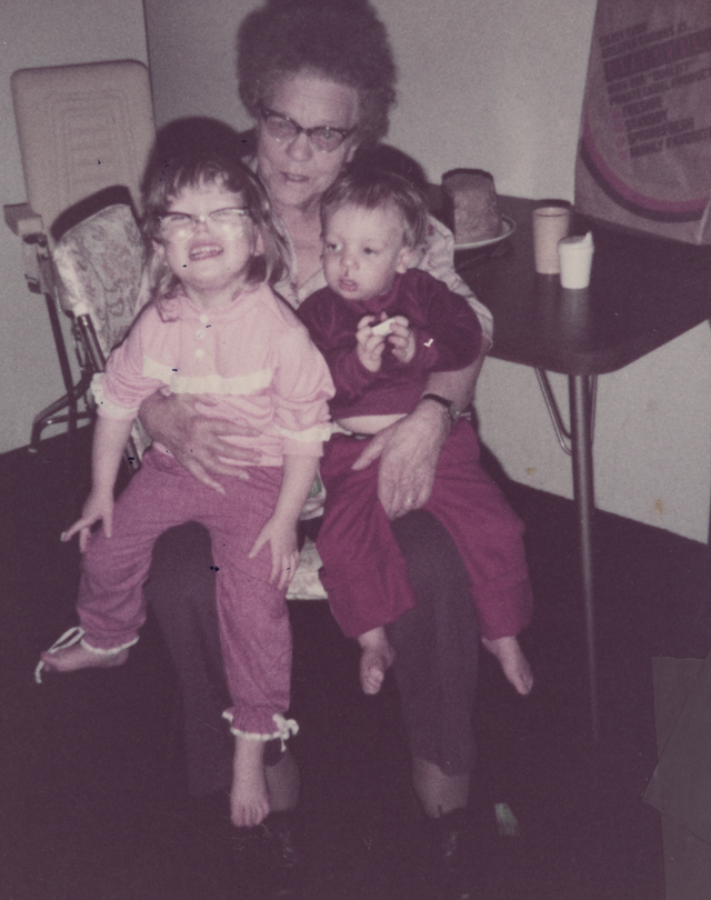 grandma ann anne pickell holding katie and ricky