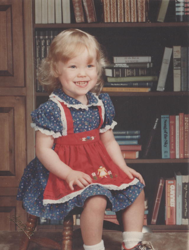 katie special dress pic arnold 1982 smile red blue