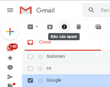 Báo cáo spam gmail