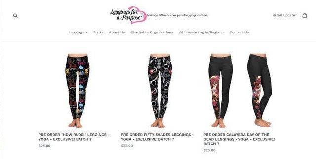 Leggings with a purpose donate for a cause
