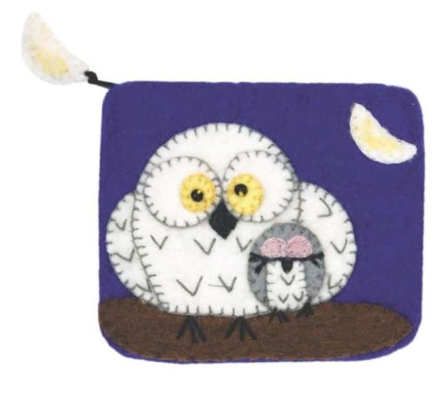 Felt Owl Change Purse Global Crafts Donate for a Cause