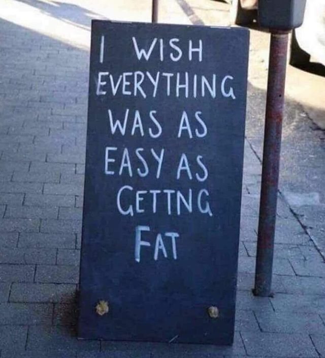 I wish everything was as easy as getting fat