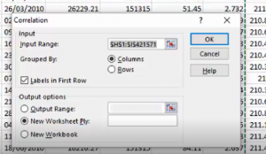 how to calculate correlation in excel