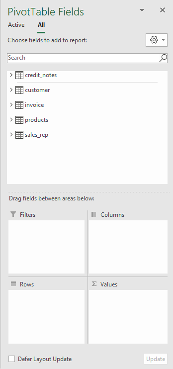 Pivot tables from powerpivot