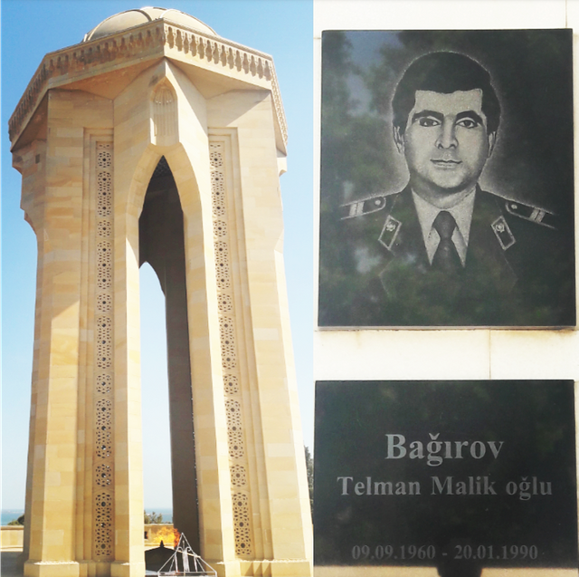 Picture of the Memorial monument along with tomb of an Army official