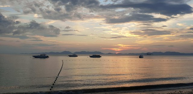 Romantic sunset at the Klong Muang beach