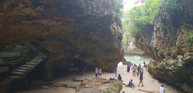 A beach cave adds a distinct personality to the Suluban beach