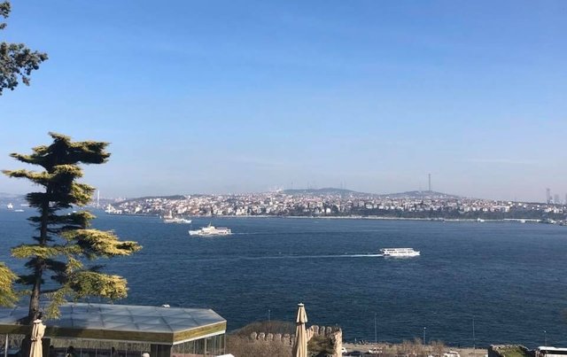 Fabulous panoramic view of the Bosphorus from the Grand Kiosk at the palace