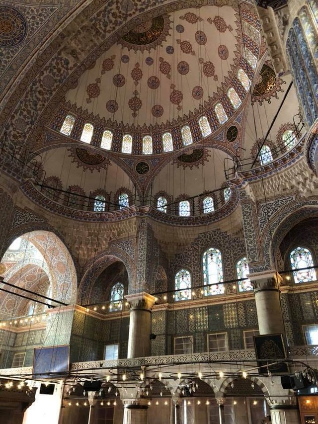 Interiors of the mosque are covered with blue Iznik tiles, hence the name Blue Mosque assigned to it