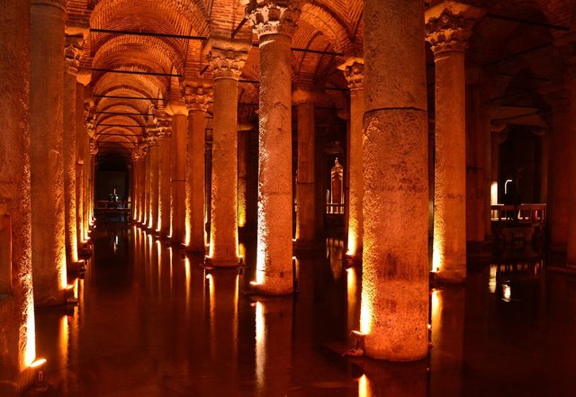 The Basilica Cistern was once a major water reservoir of Constantinople