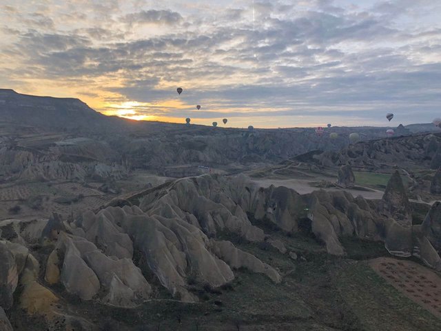 Royal Balloon takes off from an exclusive launch site providing you with stunning views of the Cappadocian landscape