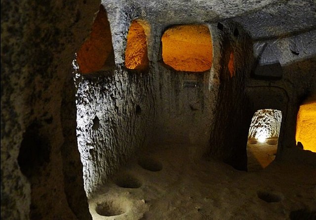 A living room in the Kaymakli underground city
