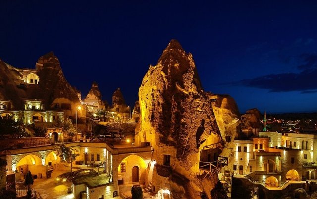 Cappadocia Cave Suites looking dreamy and beautiful at night