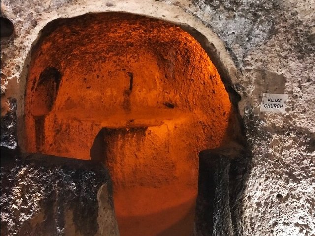 Entrance of the church in the Kaymakli underground city