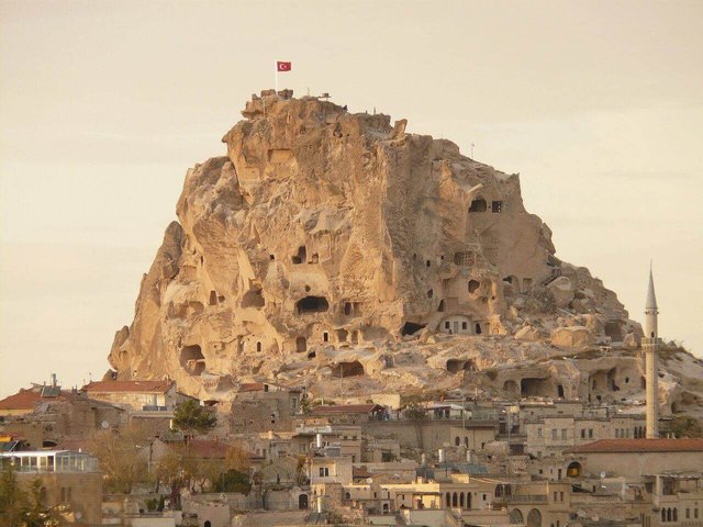 Uchisar Castle is a tall volcanic-rock outcrop situated on the highest point of Uchisar town