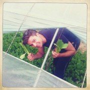 Kirk in greenhouse