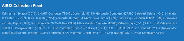 asus center tlp seluruh indonesia