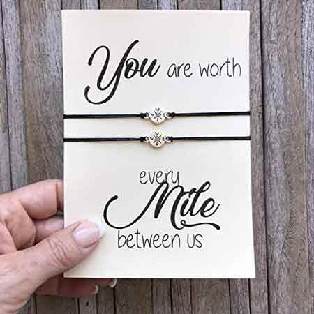 Distance Bracelets for Couples SET of 2 Couples Relationship Bracelet   Carrie Clover handcrafted gifts