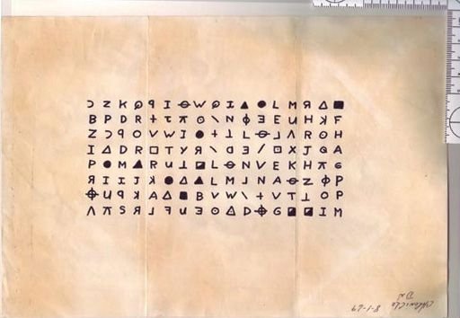 Zodiac Killer cipher, San Francisco Examiner, July 31st 1969. Public domain.