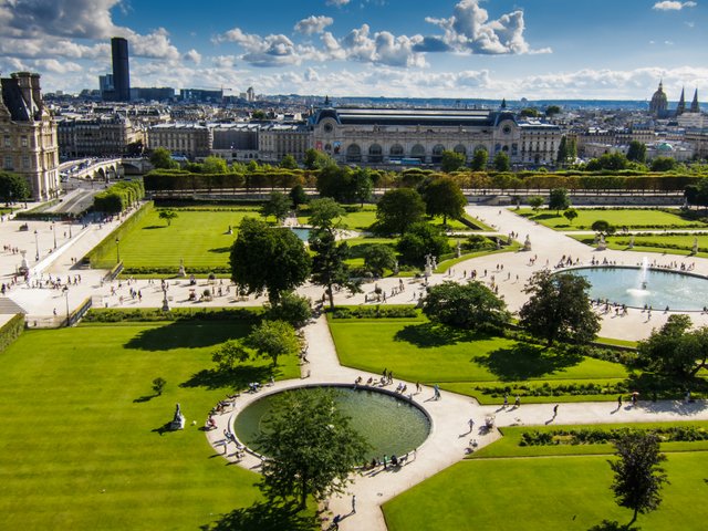 Tuileries gardens - aerial view