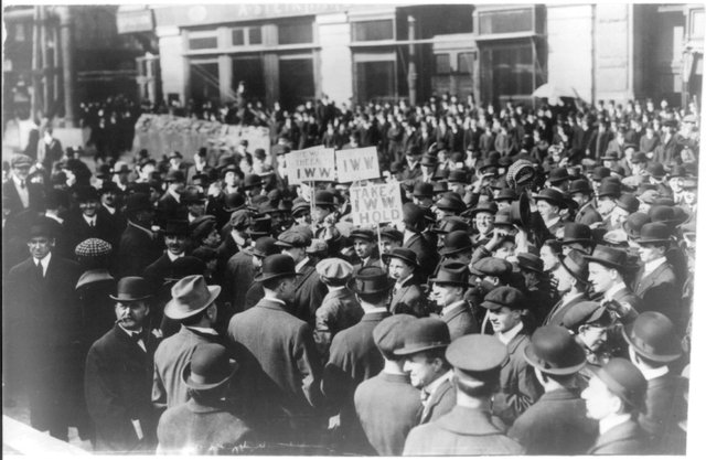 Industrial Workers of the World (IWW) demonstration in New York, 11 April, 1914. Public Domain.