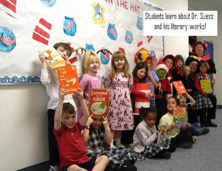 Cat in the Hat Day: Students learn about Dr. Seuss and his literary works. Photo by Srand012. Creative Commons Attribution-Share Alike 3.0 Unported license.