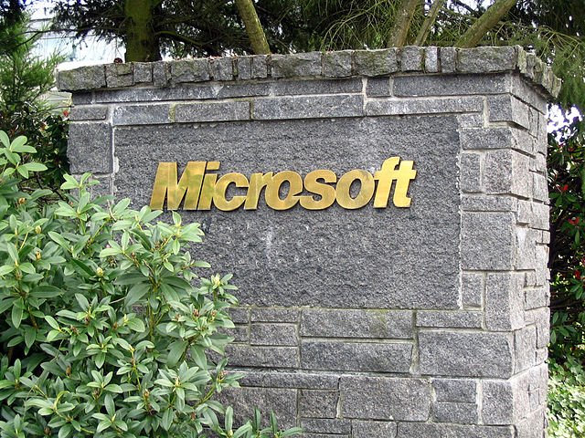 photo of Microsoft logo on a thumbstone ... or something