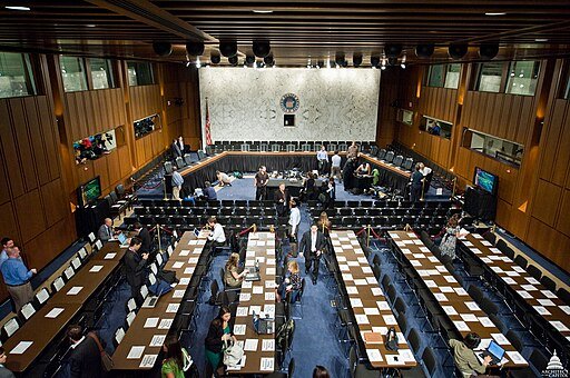 Hart Senate Office Building Hearing Room. Public domain.