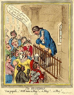 The Hustings. Charles James Fox. Public Domain.