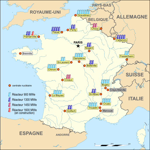 Nuclear power plants map France-fr 2