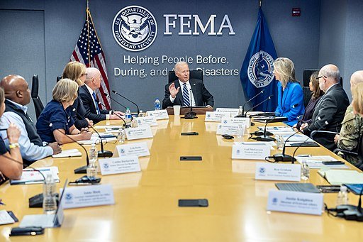 President Joe Biden meets with FEMA officials in advance of Hurricane Ian. Public domain.