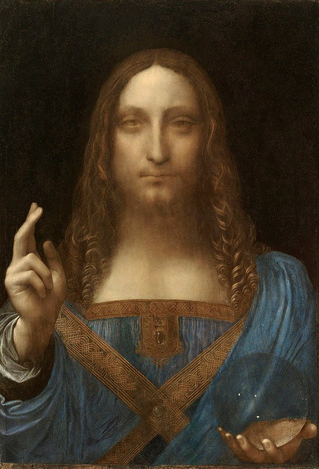 Leonardo da Vinci, Salvator Mundi, c.1500, oil on walnut, 45.4 × 65.6 cm
