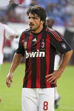 Gattuso en un partido con el AC Milan