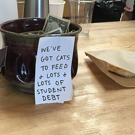 Student's tip jar