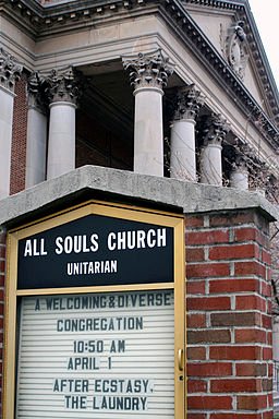 All Souls Church, Unitarian - sign