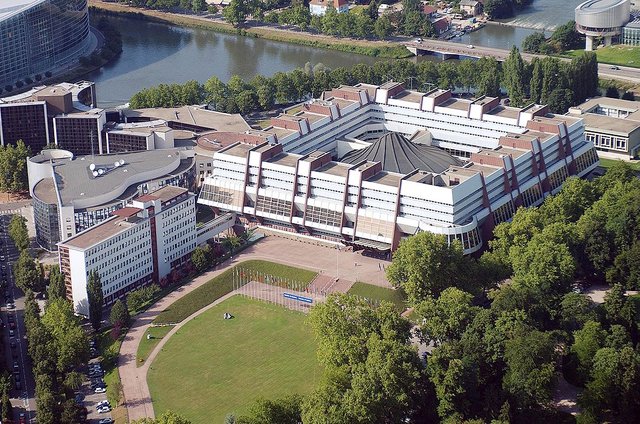 Council of Europe Palais de l'Europe aerial view