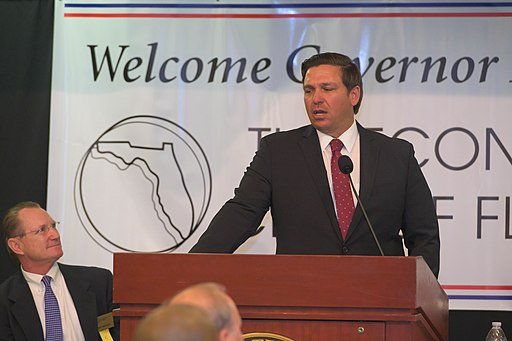 Governor Ron DeSantis visits Florida State University. Public Domain.