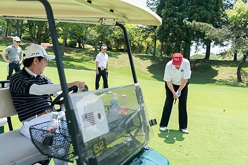 President Trump and Prime Minister Abe Golfing (47938161352)