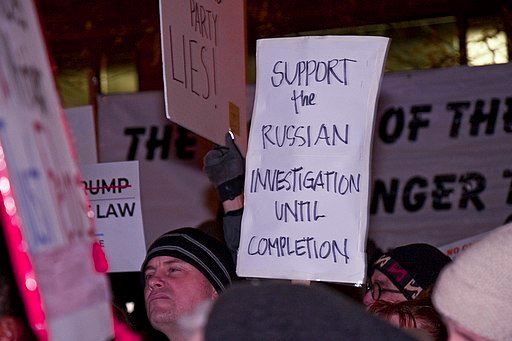 Protest Trump and Protect the Mueller Investigation Rally and March, Downtown Chicago. Photo by Charles Edward Miller. reative Commons Attribution-Share Alike 2.0 Generic license.