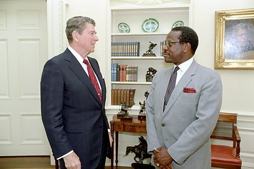 Ronald Reagan and Clarence Thomas in 1986.