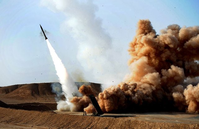 Firing Zelzal 3 missile