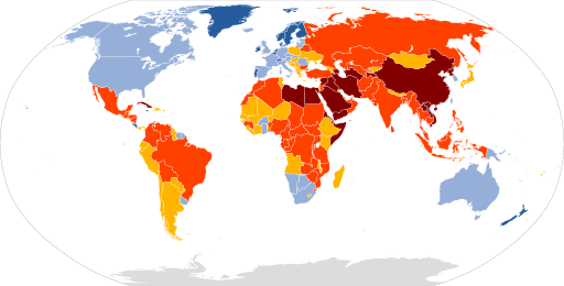 Press Freedom Index 2021, by NordNordWest. Creative Commons Attribution-Share Alike 3.0 Germany license.