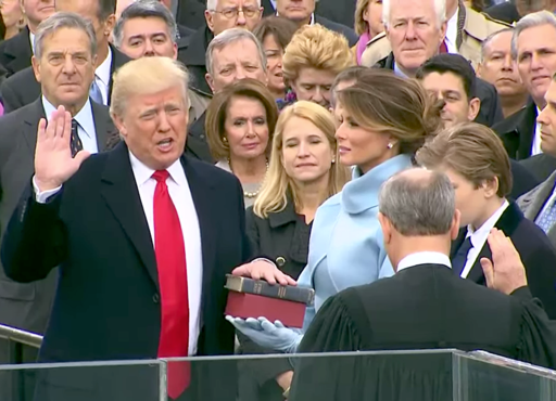 Donald Trump taking his Oath of Office