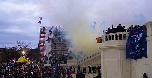  Tear gas outside the United States Capitol on 6 January 2021. Photo by Tyler Merbler. Creative Commons Attribution 2.0 Generic license.