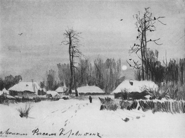 Village. Winter. by Isaac Levitan