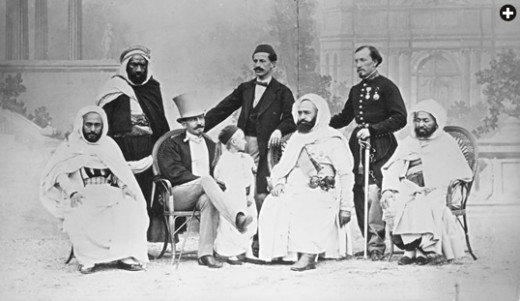 This 1867 photograph shows Abd el-Kader seated with General Patrice de Mac-Mahon, who became president of France in 1875.