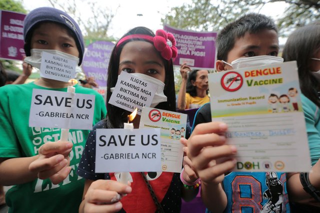 DENGVAXIA PROTEST / FEBRUARY 7, 2018 Protesting children and parents wear facemasks and light candles at the gate of Department of Health (DOH) headquarters in Sta. Cruz., Manila on Wednesday, February 7, 2018 to call on the government for support to all recipients of the controversial Dengvaxia vaccine. INQUIRER PHOTO / GRIG C. MONTEGRANDE