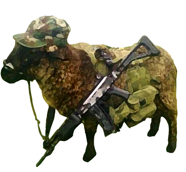 sheep with gun