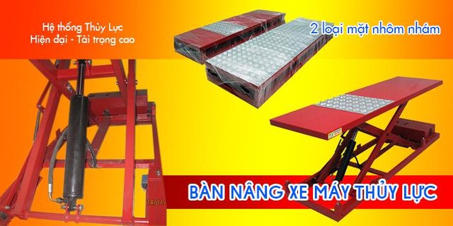 Bàn nâng xe máy điện thủy lực 2020